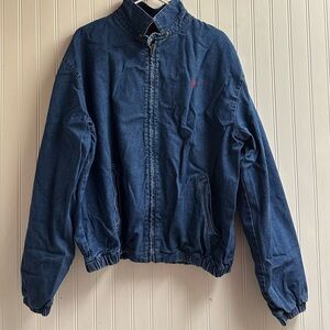 Polo Ralph Lauren Mens Vintage Denim Jacket Color Blue Size Large Rare USA MADE